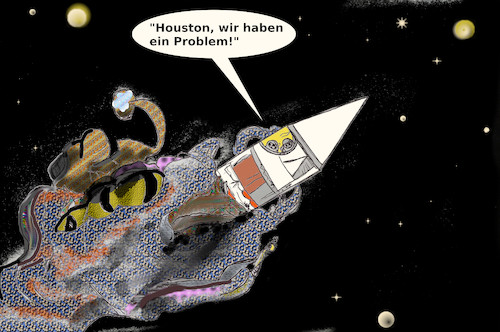 Cartoon: abenteuer raumfahrt (medium) by ab tagged weltraum,rakete,astronaut,alien