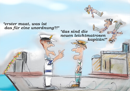 Cartoon: ärger an bord der ms crusia (medium) by ab tagged kreuzfahrt,schiff,besatzung,urlaub