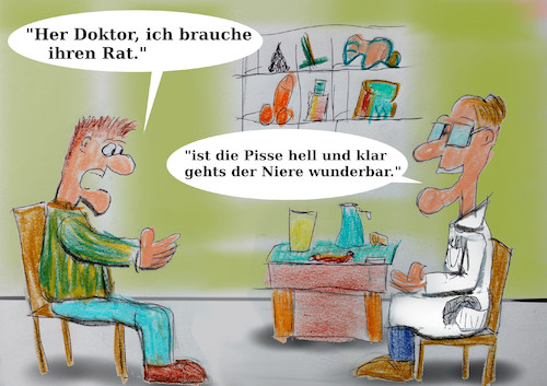 Cartoon: beim urologen (medium) by ab tagged arzt,patient