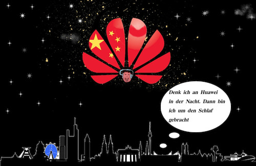 Cartoon: dark night (medium) by ab tagged smartphone,brd,china,firma,geschäft,handel,digital,überwachung,daten