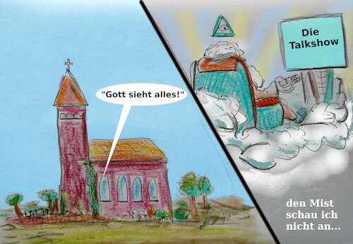 Cartoon: das wort zum sonntag (medium) by ab tagged kirche,pfarrer,predigt