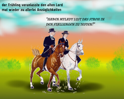 Cartoon: der alte adel (medium) by ab tagged adel,englisch,reiten,pferd,lord