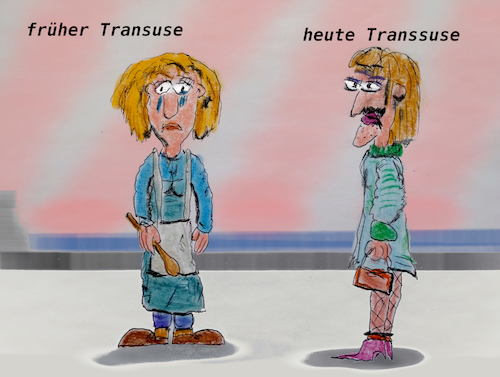 Cartoon: entwicklung (medium) by ab tagged frau,name,haushalt,mann,geschlechter,sexualität,divers,trans,lbqwgstr,diffus