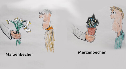 Cartoon: frühlingsgruss (medium) by ab tagged blume,deutschland,cdu,wahl,merz,afd,partei