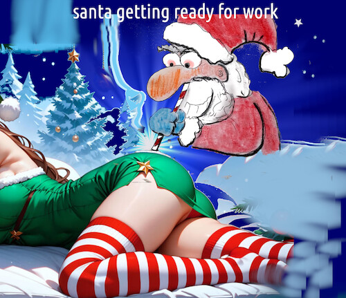 Cartoon: hard job (medium) by ab tagged santa,claus,nikolaus,nightshift,working,arbeit,cocaine