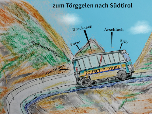Cartoon: herbstferien (medium) by ab tagged herbst,ferien,fest,trinken,bus,fahrt,süden