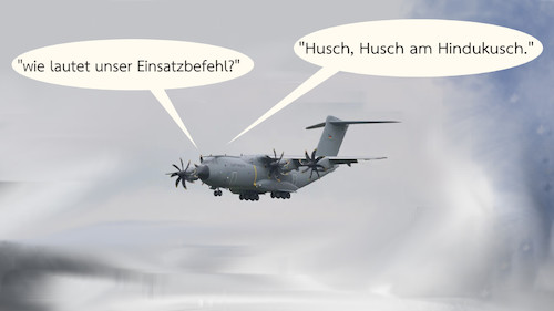 Cartoon: klare anweisung (medium) by ab tagged deutschland,bundeswehr,afghanistan,taliban