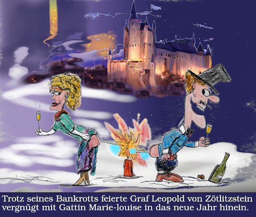 Cartoon: prost (medium) by ab tagged sylvester,neujahr,elite