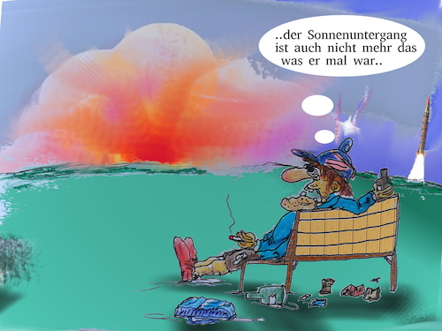 Cartoon: real sun downer (medium) by ab tagged sonne,untergang