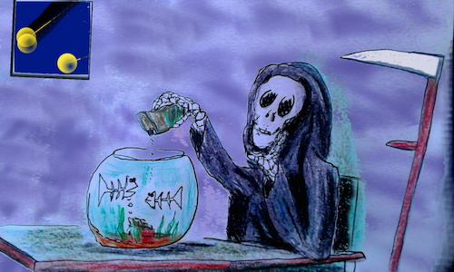 Cartoon: relaxed (medium) by ab tagged death,home,fish,food,feeding
