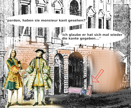 Cartoon: samstagabend in königsberg (medium) by ab tagged kant,300,jahre,philosoph,preusen,trinken