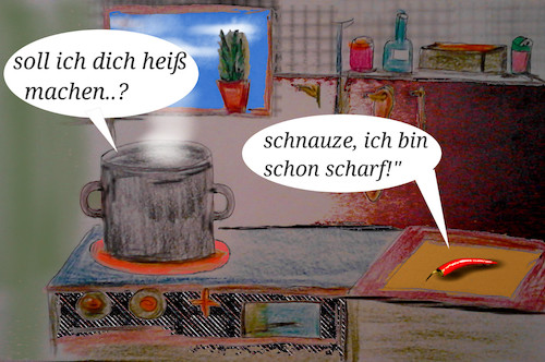 Cartoon: sexismus allerorten (medium) by ab tagged küche,kochen,herd,heiß