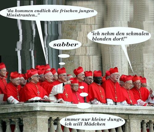 Cartoon: sonntag (medium) by ab tagged kirche,katholisch,papst,kardinal,missbrauch,kinder,priester