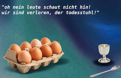 Cartoon: sonntagshorror (medium) by ab tagged essen,brunch,eier,ei,becher,kochen