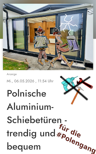 Cartoon: supereinfach (medium) by ab tagged haus,terasse,türen,einbruch,polen,diebe,sicherheit,werbung