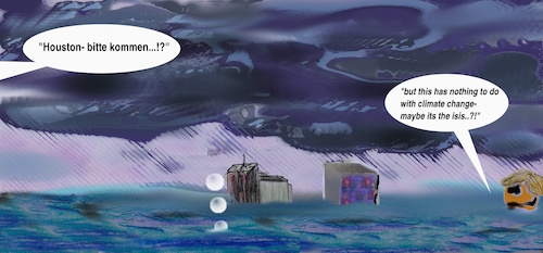 Cartoon: us wetter (medium) by ab tagged unwetter,hurricane,sturm,flut,regen,usa,wetter,texas,houston,klima,wandel,präsident