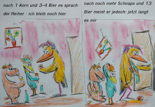 Cartoon: wochenende (medium) by ab tagged party,feier,alkohol,tierisch,saufen