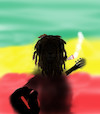 Cartoon: bob marley (small) by ab tagged reggae,jamaica,rastafari,music