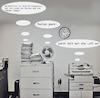 Cartoon: büroalltag (small) by ab tagged büro,arbeit,papier,material,ventilator,ausstattung