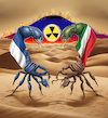 Cartoon: deadly desert (small) by ab tagged middle,east,israel,iran,war,dead