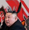 Cartoon: kim jung un ke (small) by ab tagged nordkorea,führer,diktator,krieg,südkorea,unterdrückung,armut,hunger,raketen