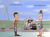 Cartoon: la difference (small) by ab tagged frankreich,paris,bevölkerung,arm,reich,elite,geld,spenden