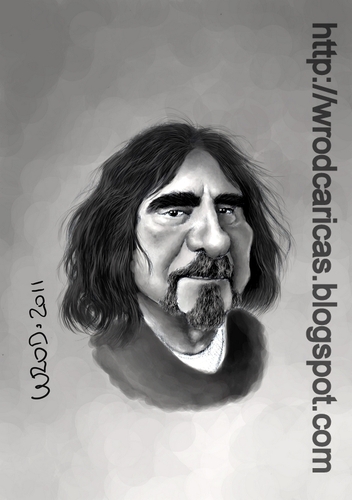 Cartoon: Geezer Butler (medium) by WROD tagged geezer,butler,black,sabbath