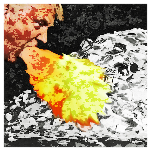 Cartoon: Fire and Fury (medium) by Night Owl tagged drache,feuerspucker,flammenwerfer,bücherverbrennung,donald,trump,usa,präsident,us,president,steve,bannon,verbot,enthüllungsbuch,fire,and,fury,michael,wolff,controversial,book,feuer