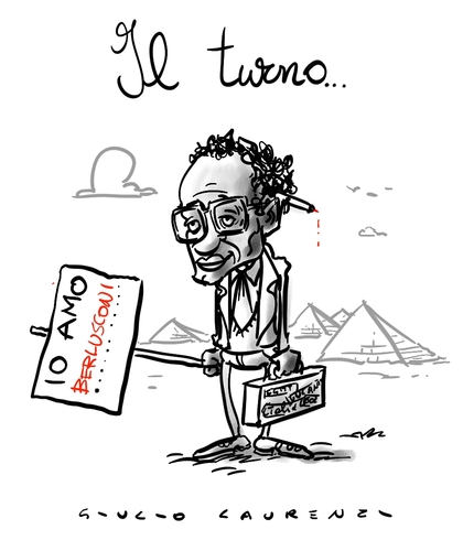 Cartoon: Io amo Berlusconi (medium) by Giulio Laurenzi tagged berlusconi