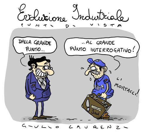 Cartoon: Punto e basta (medium) by Giulio Laurenzi tagged evoluzione,industriale