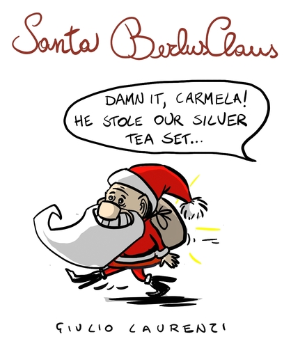 Cartoon: Santa BerlusClaus - Papi Natale (medium) by Giulio Laurenzi tagged berlusconi,santa,christmas