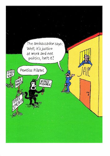 Cartoon: freeassange (medium) by Cartoon Jami tagged freeassange,justice,politics,journalism