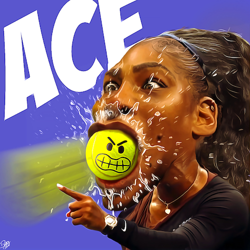 Cartoon: ACE (medium) by Bart van Leeuwen tagged serena,williams,tennis,cartoon,racist
