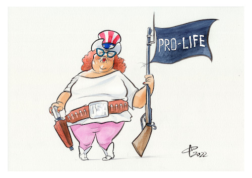 Cartoon: ... and Pro-Rifle (medium) by Paolo Calleri tagged usa,gewalt,waffen,amoklauf,abtreibungen,abtreibungsgegner,leben,tod,gesellschaft,texas,schueler,karikatur,cartoon,paolo,calleri,usa,gewalt,waffen,amoklauf,abtreibungen,abtreibungsgegner,leben,tod,gesellschaft,texas,schueler,karikatur,cartoon,paolo,calleri