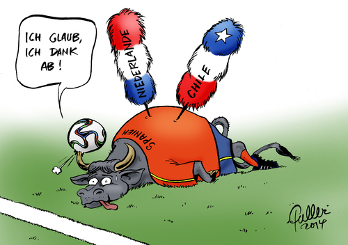 Cartoon: Abgang (medium) by Paolo Calleri tagged brasilien,sport,meisterschaft,wm,2014,fifa,fussball,weltmeisterschaft,weltmeister,spanien,vorrunde,niederlande,chile,ausscheiden,niederlagen,thron,juan,carlos,abdankung,sohn,felipe,vi,thronfolger,thronwechsel,karikatur,cartoon,paolo,calleri,brasilien,sport,meisterschaft,wm,2014,fifa,fussball,weltmeisterschaft,weltmeister,spanien,vorrunde,niederlande,chile,ausscheiden,niederlagen,thron,juan,carlos,abdankung,sohn,felipe,vi,thronfolger,thronwechsel,karikatur,cartoon,paolo,calleri