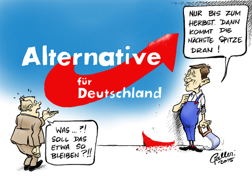 Cartoon: AfD-Spitzen (medium) by Paolo Calleri tagged deutschland,bremen,parteitag,afd,alternative,fuer,bernd,lucke,fuehrung,doppelspitze,dezember,vorsitz,spitze,partei,finanzpolitik,europapolitik,euro,kritiker,europa,eu,karikatur,cartoon,paolo,calleri,deutschland,bremen,parteitag,afd,alternative,fuer,bernd,lucke,fuehrung,doppelspitze,dezember,vorsitz,spitze,partei,finanzpolitik,europapolitik,euro,kritiker,europa,eu,karikatur,cartoon,paolo,calleri