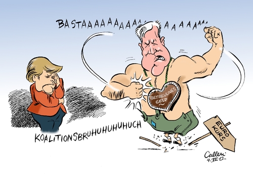 Cartoon: Affentheater (medium) by Paolo Calleri tagged horst,seehofer,ministerpräsident,bayern,csu,berlin,koalition,cdu,bundeskanzlerin,angela,merkel,koalitionsbruch,drohung,betreuungsgeld,eurokrise,eu,euro,schuldenkrise,europa,eurokurs,eurobonds,horst seehofer,ministerpräsident,bayern,berlin,koalition,horst,seehofer