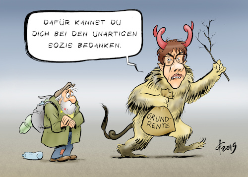 Cartoon: Annegret Krampus-Karrenbauer (medium) by Paolo Calleri tagged deutschland,parteien,cdu,union,partei,groko,koalition,parteivorsitz,walter,borjans,esken,spd,sozialdemokraten,richtung,wirtschaft,zusage,grundrente,rente,erpressung,karikatur,cartoon,paolo,calleri,deutschland,parteien,cdu,union,partei,groko,koalition,parteivorsitz,walter,borjans,esken,spd,sozialdemokraten,richtung,wirtschaft,zusage,grundrente,rente,erpressung,karikatur,cartoon,paolo,calleri