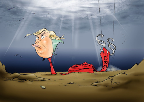 Cartoon: Am Haken? (medium) by Paolo Calleri tagged usa,ex,praesident,trump,organization,anklage,finanzen,wirtschaft,finanzchef,weisselberg,steuern,steuerbetrug,karikatur,cartoon,paolo,calleri,usa,ex,praesident,trump,organization,anklage,finanzen,wirtschaft,finanzchef,weisselberg,steuern,steuerbetrug,karikatur,cartoon,paolo,calleri