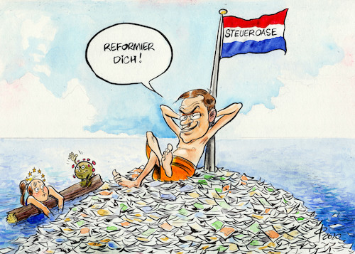 Cartoon: Der genügsame Holländer (medium) by Paolo Calleri tagged eu,europa,corona,krise,virus,infektionen,gesundheit,covid,19,wirtschaft,arbeit,soziales,politik,bruessel,gipfel,niederlande,holland,ministerpraesident,mark,rutte,genuegsamen,vier,daenemark,oesterreich,hilfen,milliarden,reformen,bedingungen,kredite,italien,spanien,steuerdumping,werte,union,karikatur,cartoon,paolo,calleri,eu,europa,corona,krise,virus,infektionen,gesundheit,covid,19,wirtschaft,arbeit,soziales,politik,bruessel,gipfel,niederlande,holland,ministerpraesident,mark,rutte,genuegsamen,vier,daenemark,oesterreich,hilfen,milliarden,reformen,bedingungen,kredite,italien,spanien,steuerdumping,werte,union,karikatur,cartoon,paolo,calleri