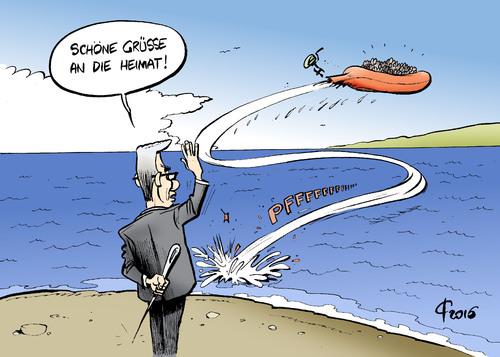 Cartoon: Der Zurückschicker (medium) by Paolo Calleri tagged deutschland,eu,europa,afrika,fluechtlinge,bootsfluechtlinge,bundesinnenminister,thomas,de,maziere,schleuser,asyl,asylantrag,grenzen,grenzschutz,karikatur,cartoon,paolo,calleri,deutschland,eu,europa,afrika,fluechtlinge,bootsfluechtlinge,bundesinnenminister,thomas,de,maziere,schleuser,asyl,asylantrag,grenzen,grenzschutz,karikatur,cartoon,paolo,calleri