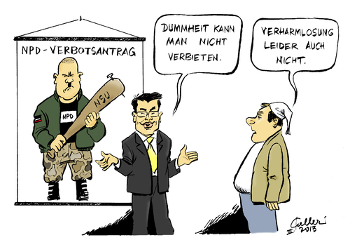 Cartoon: Dummheit (medium) by Paolo Calleri tagged calleri,paolo,karikatur,verfassung,demokratie,verbotsverfahren,koalition,bundesrat,antrag,karlsruhe,bundesverfassungsgericht,justiz,nazis,faschismus,morde,nsu,verbot,verbotsantrag,npd,roesler,philipp,bundesregierung,fdp,fdp,bundesregierung,philipp,roesler,npd,verbotsantrag,verbot,nsu,morde,faschismus,nazis,justiz,bundesverfassungsgericht,karlsruhe,antrag,bundesrat,koalition,verbotsverfahren,demokratie,verfassung,karikatur,paolo,calleri