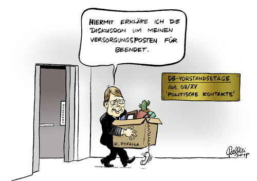 Cartoon: Durchsage (medium) by Paolo Calleri tagged deutschland,ronald,pofalla,deutsche,bahn,vorstand,ressort,posten,wechsel,ex,kanzleramtsminister,lobby,lobbyarbeit,kontakte,politik,unternehmen,staatsbetrieb,minister,versorgung,karikatur,cartoon,paolo,calleri,deutschland,ronald,pofalla,deutsche,bahn,vorstand,ressort,posten,wechsel,ex,kanzleramtsminister,lobby,lobbyarbeit,kontakte,politik,unternehmen,staatsbetrieb,minister,versorgung,karikatur,cartoon,paolo,calleri