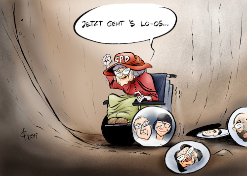 Cartoon: Erneuerung (medium) by Paolo Calleri tagged deutschland,berlin,partei,bundesparteitag,parteitag,spd,sozialdemokraten,parteivorsitz,parteivorsitzende,saskia,esken,norbert,walter,borjans,umfragen,umfragetief,nachfolge,martin,schulz,andrea,nahles,sigmar,gabriel,neuerung,karikatur,cartoon,paolo,calleri,deutschland,berlin,partei,bundesparteitag,parteitag,spd,sozialdemokraten,parteivorsitz,parteivorsitzende,saskia,esken,norbert,walter,borjans,umfragen,umfragetief,nachfolge,martin,schulz,andrea,nahles,sigmar,gabriel,neuerung,karikatur,cartoon,paolo,calleri