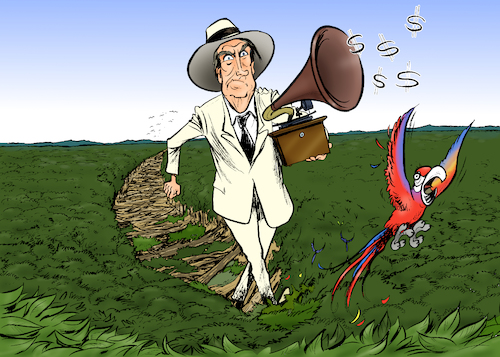 Cartoon: FitzJAIRraldo (medium) by Paolo Calleri tagged brasilien,praesident,rechtspopulismus,jair,bolsonaro,regenwald,rodungen,wirtschaft,abholzungen,gruene,lunge,indigene,klima,klimaziele,umweltministerium,waldbraende,finanzen,braende,muell,muellvermeidung,budget,umweltschutzauflagen,tropen,flora,wald,industrie,umweltschutzgebiete,karikatur,cartoon,paolo,calleri,brasilien,praesident,rechtspopulismus,jair,bolsonaro,regenwald,rodungen,wirtschaft,abholzungen,gruene,lunge,indigene,klima,klimaziele,umweltministerium,waldbraende,finanzen,braende,muell,muellvermeidung,budget,umweltschutzauflagen,tropen,flora,wald,industrie,umweltschutzgebiete,karikatur,cartoon,paolo,calleri