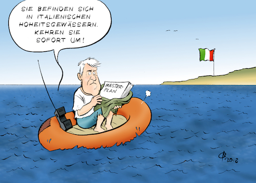 Cartoon: Getriebener (medium) by Paolo Calleri tagged eu,deutschland,bayern,bundesinnenminister,horst,seehofer,masterpaln,migration,asyl,asylbewerber,fluechtende,fluechtlinge,grenzen,rueckfuehrungen,transferzentren,transitzentren,asylkonflikt,asylstreit,union,cdu,csu,koalition,landtagswahl,populismus,italien,registrierungen,politik,cartoon,karikatur,paolo,calleri,eu,deutschland,bayern,bundesinnenminister,horst,seehofer,masterpaln,migration,asyl,asylbewerber,fluechtende,fluechtlinge,grenzen,rueckfuehrungen,transferzentren,transitzentren,asylkonflikt,asylstreit,union,cdu,csu,koalition,landtagswahl,populismus,italien,registrierungen,politik,cartoon,karikatur,paolo,calleri