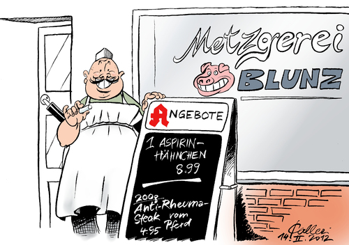 Cartoon: Gute Besserung (medium) by Paolo Calleri tagged calleri,paolo,karikatur,rindfleisch,essen,nahrung,industrie,lebensmittel,discounter,bolognese,lasagne,phenylbutazon,pferd,fertiggericht,rheuma,schmerzmittel,tiefkuehlkost,grossbritannien,skandal,pferdefleisch,pferdefleisch,skandal,grossbritannien,tiefkuehlkost,schmerzmittel,rheuma,fertiggericht,pferd,phenylbutazon,lasagne,bolognese,discounter,lebensmittel,industrie,nahrung,essen,rindfleisch,karikatur,paolo,calleri