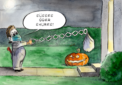 Cartoon: Halloween 2020 (medium) by Paolo Calleri tagged welt,deutschland,lockdown,neuinfektionen,infektionen,gesundheit,corona,covid,19,halloween,süßes,abstand,hygiene,masken,maskenpflicht,brauch,karikatur,cartoon,paolo,calleri,welt,deutschland,lockdown,neuinfektionen,infektionen,gesundheit,corona,covid,19,halloween,süßes,abstand,hygiene,masken,maskenpflicht,brauch,karikatur,cartoon,paolo,calleri