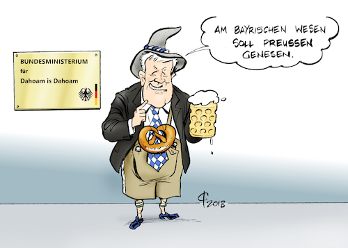 Cartoon: Heimatministerium (medium) by Paolo Calleri tagged deutschland,bayern,parteien,union,cdu,csu,spd,grose,koalition,groko,ministerium,heimat,gefuehl,ministerpraesident,horst,seehofer,parteivorsitzender,landtagswahlen,karikatur,cartoon,paolo,calleri,deutschland,bayern,parteien,union,cdu,csu,spd,grose,koalition,groko,ministerium,heimat,gefuehl,ministerpraesident,horst,seehofer,parteivorsitzender,landtagswahlen,karikatur,cartoon,paolo,calleri