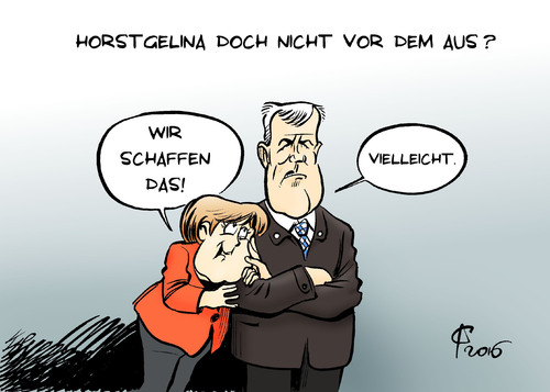 Cartoon: Horstgelina (medium) by Paolo Calleri tagged deutschland,union,cdu,csu,bundeskanzlerin,angela,merkel,bayern,horst,seehofer,ministerpraesident,fluechtlinge,fluechtlingskrise,fluechtlingsstreit,obergrenze,usa,hollywood,film,brad,pitt,angelina,jolie,scheidung,brangelina,karikatur,cartoon,paolo,calleri,deutschland,union,cdu,csu,bundeskanzlerin,angela,merkel,bayern,horst,seehofer,ministerpraesident,fluechtlinge,fluechtlingskrise,fluechtlingsstreit,obergrenze,usa,hollywood,film,brad,pitt,angelina,jolie,scheidung,brangelina,karikatur,cartoon,paolo,calleri